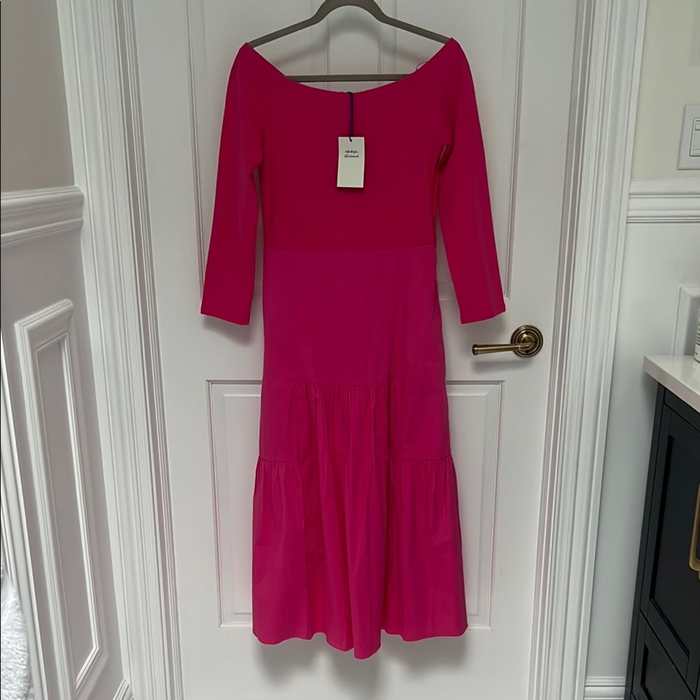 Tuckernuck Vibrant Pink 3/4  Sleeve Dress